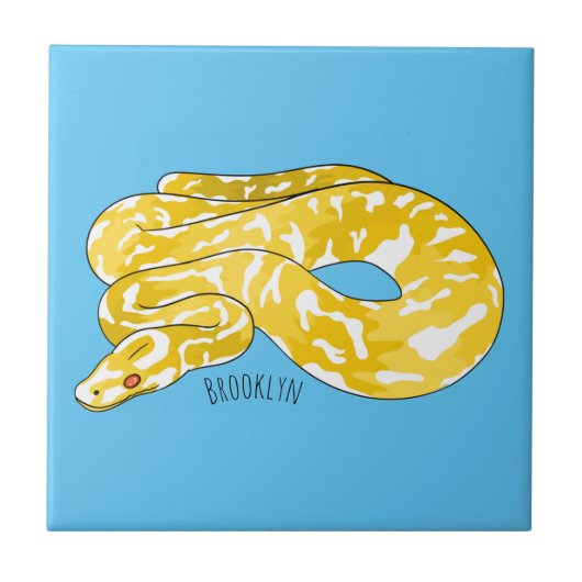 Carreau Illustration du serpent python birman (Devant)