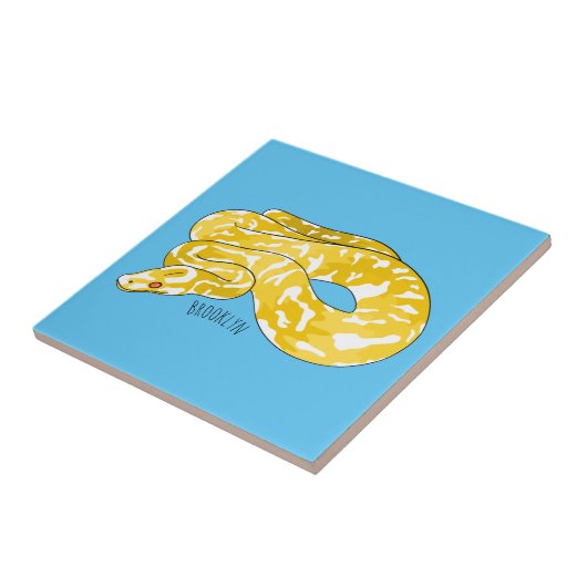 Carreau Illustration du serpent python birman (Côté)