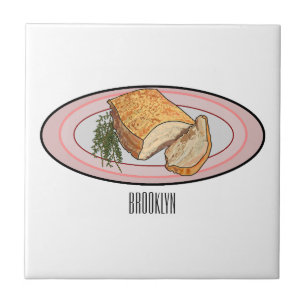 Carreau Illustration du ventre de porc rôti