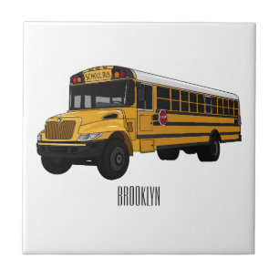 Carreau Illustration d'un autobus scolaire