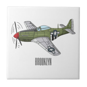 Carreau Illustration d'un avion militaire