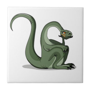Carreau Illustration D'Un Brontosaurus Caricaturé Qui Pens