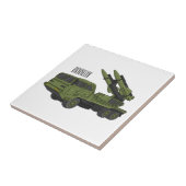 Carreau Illustration d'un camion de missiles militaires (Côté)