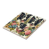 Carreau Illustration d'un champ de bordure vintage (Côté)