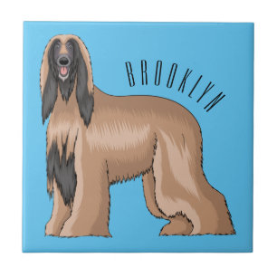 Carreau Illustration d'un chien hound afghan