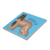 Carreau Illustration d'un chien hound afghan (Côté)