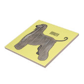 Carreau Illustration d'un chien hound afghan (Côté)