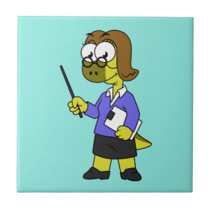 Carreau Illustration D'Un Enseignant Pachycéphalosaure.