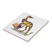 Carreau Illustration D'Un Iguanodon Avec Sacs Commerciaux. (Côté)