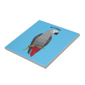 Carreau Illustration d'un perroquet gris en Afrique (Côté)