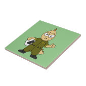 Carreau Illustration D'Un Pilote À Jet Allosaurus. (Côté)