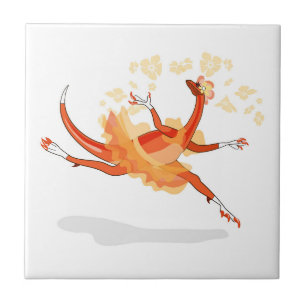 Carreau Illustration D'Un Raptor Danseur Ballerina. 2