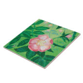 Carreau Illustration d'un Rose sauvage rose (Côté)