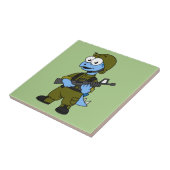 Carreau Illustration D'Un Soldat De Stegosaurus. (Côté)