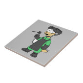 Carreau Illustration D'Un Soudeur De Stegosaurus. (Côté)