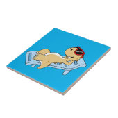 Carreau Illustration D'Un Tyrannosaurus Rex Bain De Soleil (Côté)