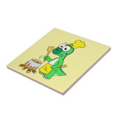 Carreau Illustration D'Une Cuisine De Parasaurolophus Dino (Côté)