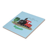 Carreau Illustration d'une locomotive à vapeur mûre (Côté)