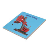 Carreau Illustration d'une pelle à vapeur rouge mou (Côté)