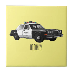 Carreau Illustration d'une voiture de police