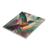 Carreau Illustration en verre tendu d'un colibri (Côté)