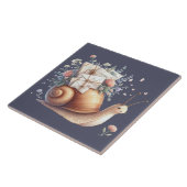 Carreau Illustration Floral Pastel du mignon Snail Mail (Côté)