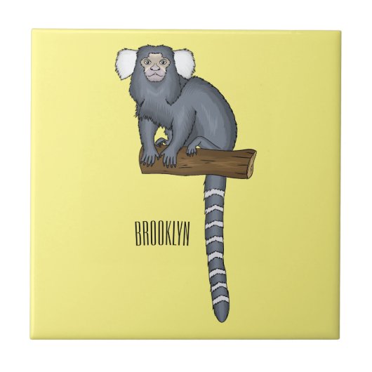Carreau Illustration marmoset commune (Devant)