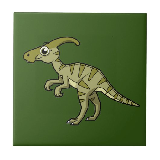 Carreau Illustration Mignonne D'Un Parasaurolophus Dinosau (Devant)