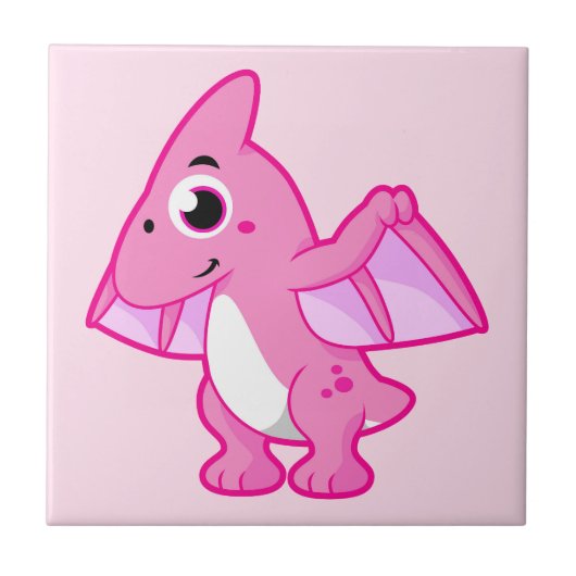 Carreau Illustration Mignonne D'Un Pterodactyl. (Devant)