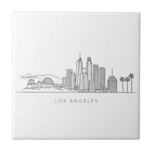 Carreau Illustration minimaliste de la skyline de Los Ange