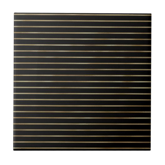 Carreau Illustration moderne Black Gold Double Lines (Devant)
