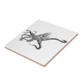 Carreau Illustration noire et blanche de poulpe (Côté)