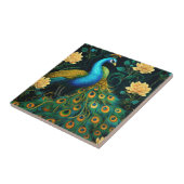 Carreau Illustration Peacock couleur bleu (Côté)