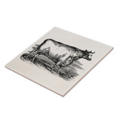 Carreau Illustration personnalisée par Taureau vintage de (Côté)