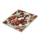 Carreau Illustration Retro American Pit Bull Terrier (Côté)