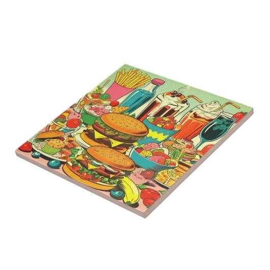 Carreau Illustration Retro Food Comic (Côté)