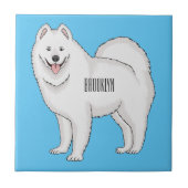 Carreau Illustration Samoyed dog (Devant)