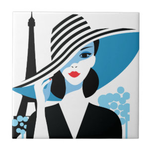 Carreau Illustration stylistique de mode française
