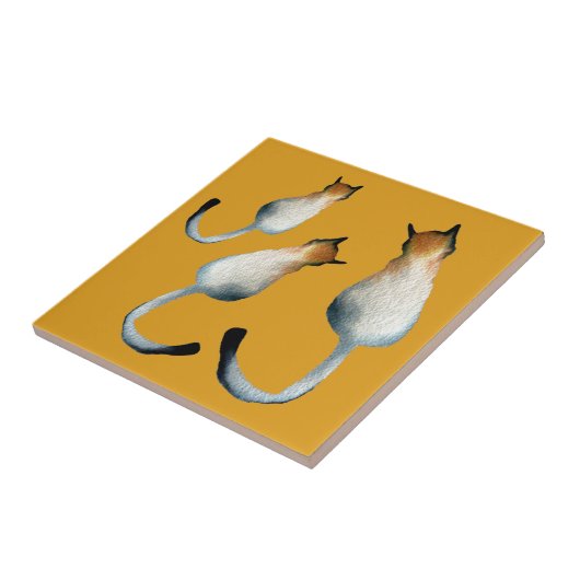 Carreau Illustration Tabby noir et brun (Côté)