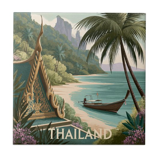 Carreau Illustration tropicale de Thaïlande (Devant)