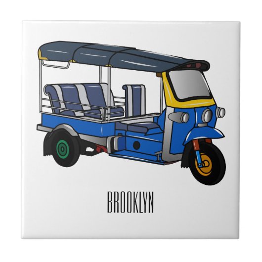 Carreau Illustration Tuk tuk (Devant)