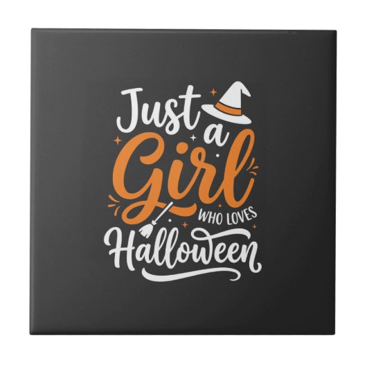 Carreau Illustration vectorielle Halloween Juste Une Fille (Devant)