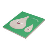 Carreau Illustration végétale de caricature à l'ail mignon (Côté)