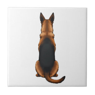 Carreau Illustration vintage de chien de berger allemand v