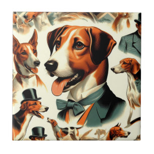 Carreau Illustration vintage de Foxhound