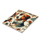 Carreau Illustration vintage de Foxhound (Côté)