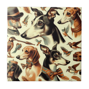 Carreau Illustration vintage de Greyhound