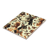 Carreau Illustration vintage de Greyhound (Côté)