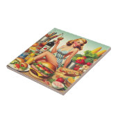 Carreau Illustration vintage de l'enrobage alimentaire (Côté)