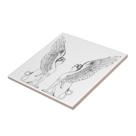 Carreau Illustration vintage de sphinx (Côté)
